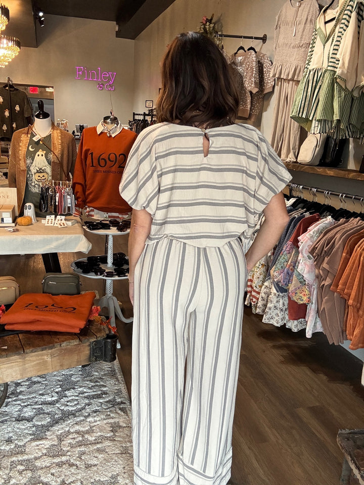Taupe Striped Set
