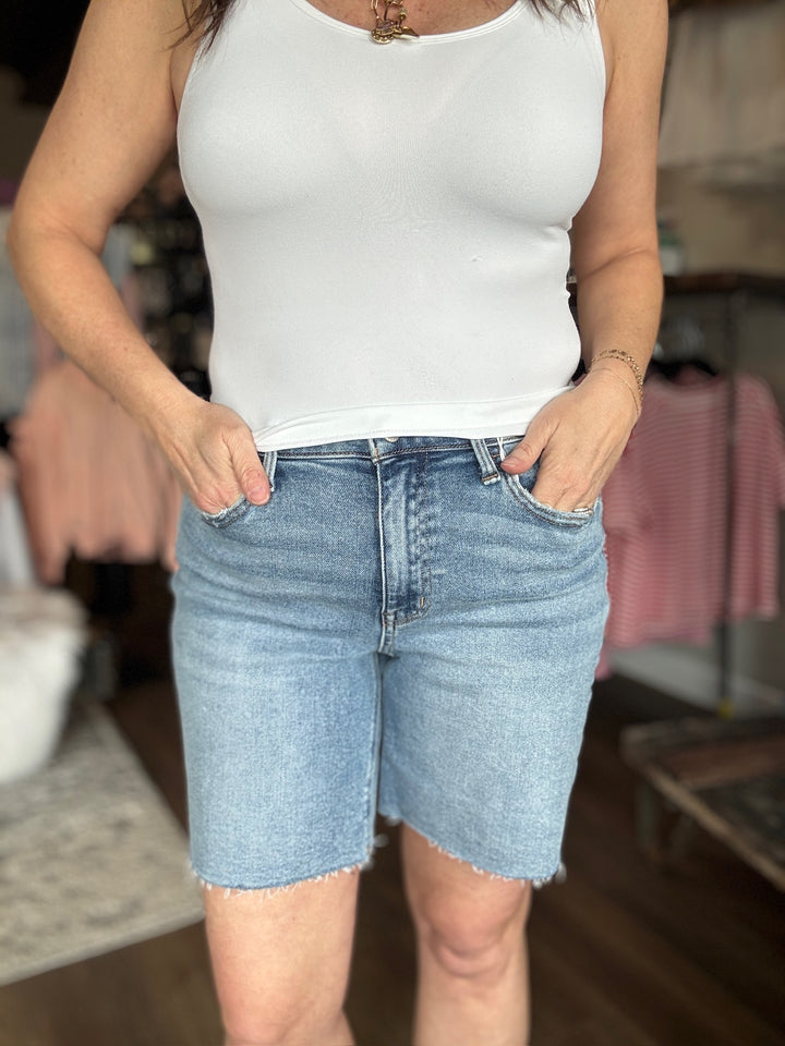 Lovervet High Rise Bermuda Denim Shorts