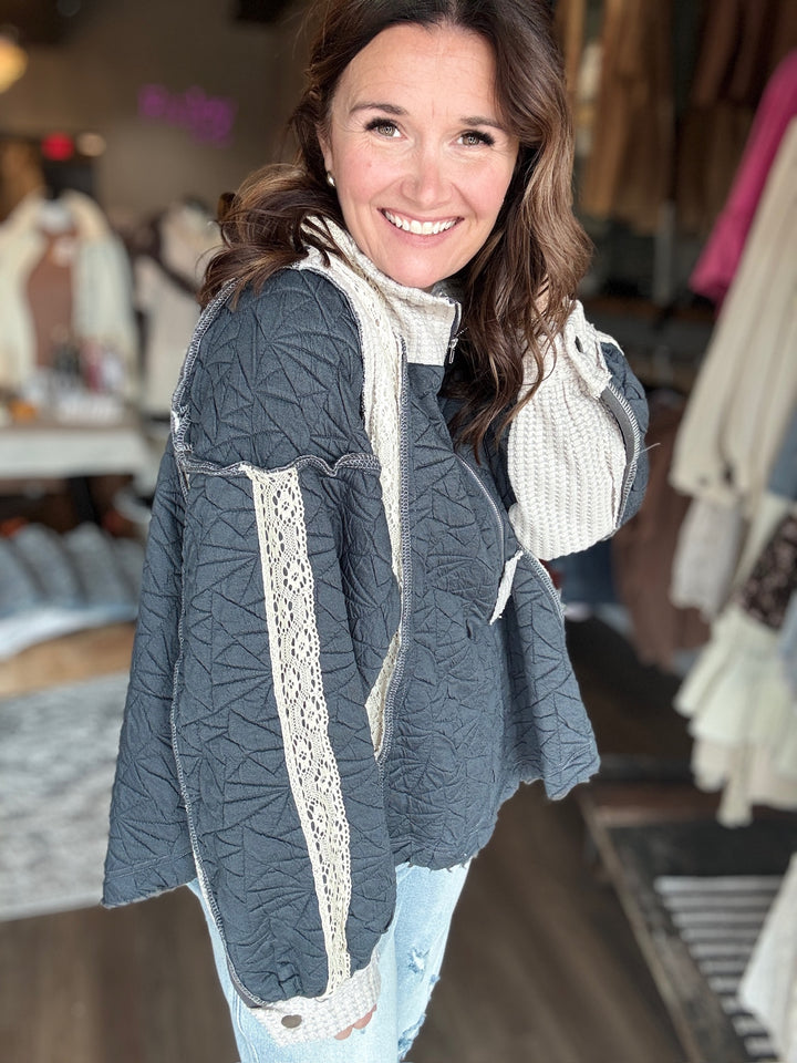 Pol Quilted Hooded Sweatshirt