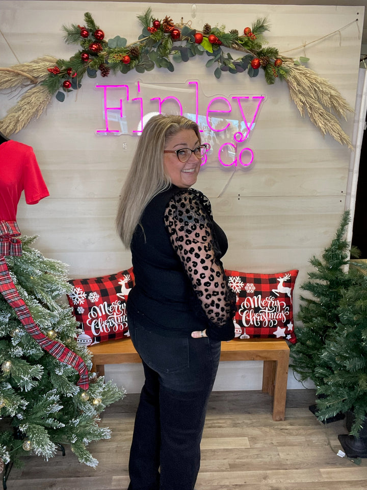 Leopard Holiday Top