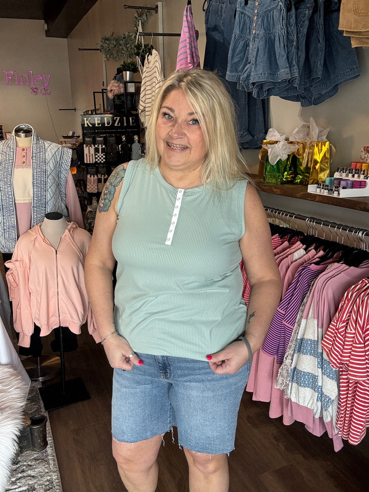 Spring Sage Ribbed Tank