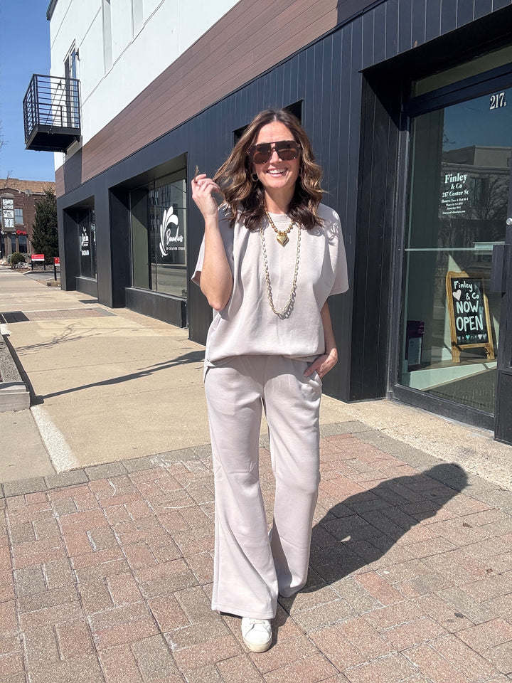 Poncho Top & Bell Bottom Lounge Set