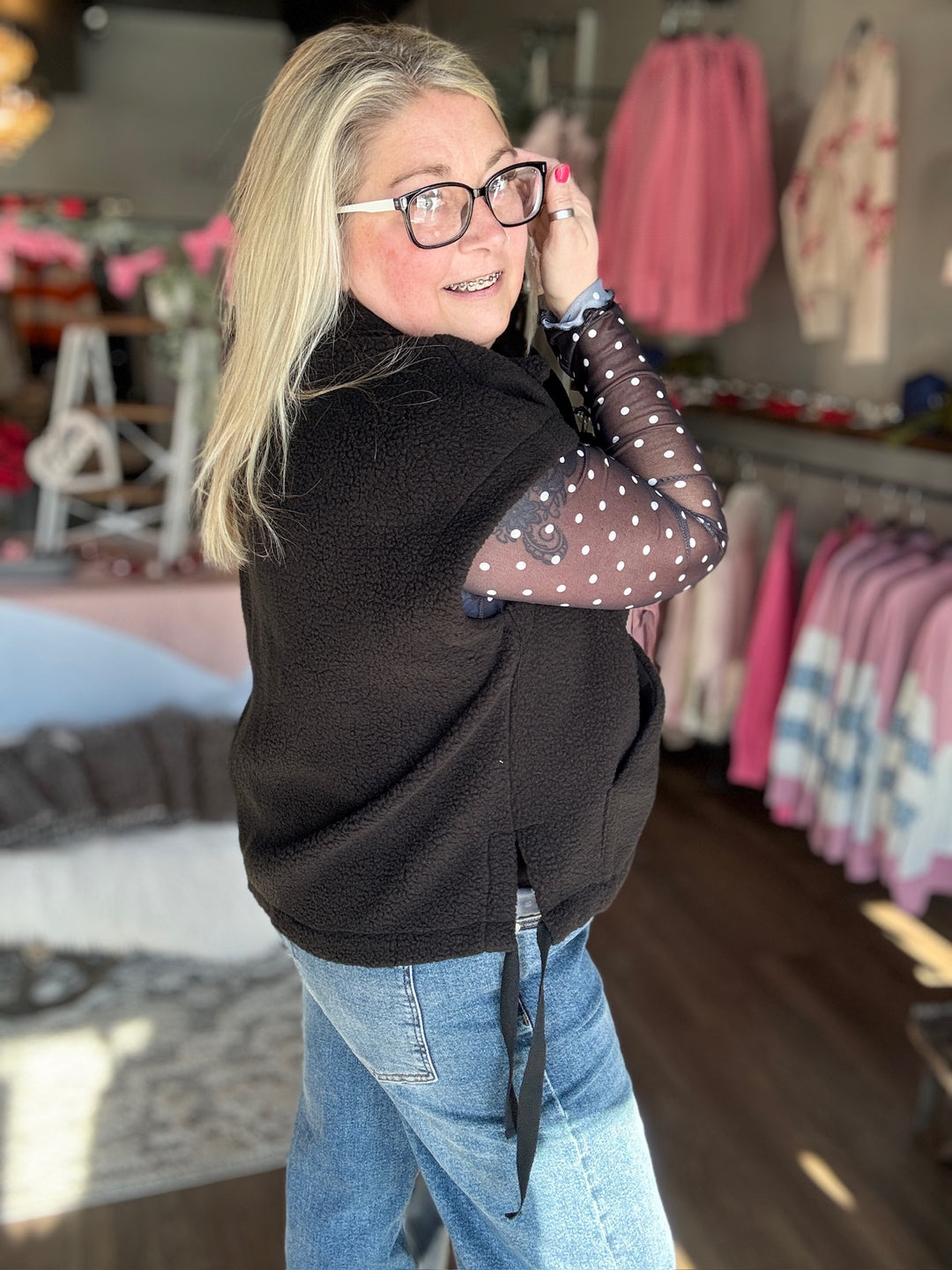 Cozy Black Fleece Vest