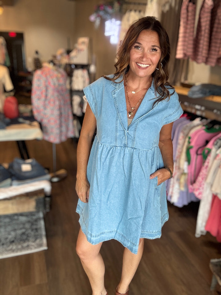 Denim Babydoll Dress