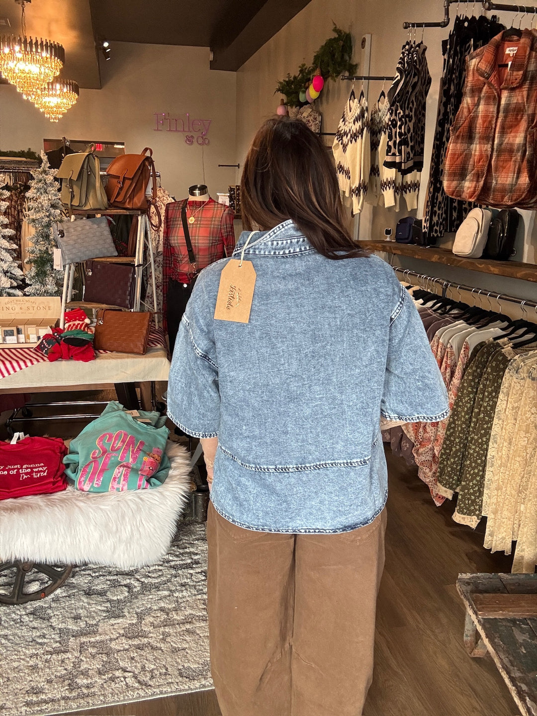 Denim Button Down Top