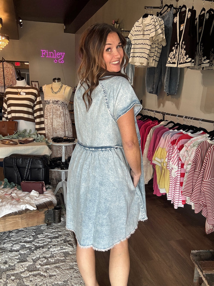 Denim Button Down Dress