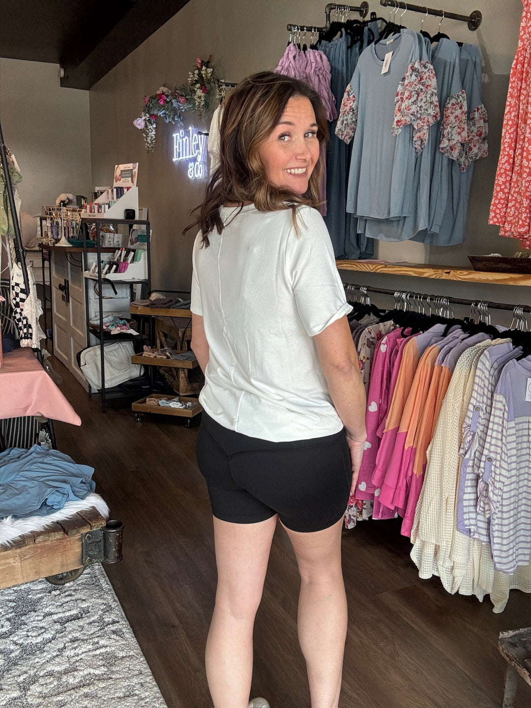 Microfiber Black Biker Shorts