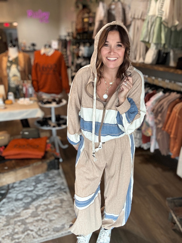 POL Tan Zip Up Hoodie
