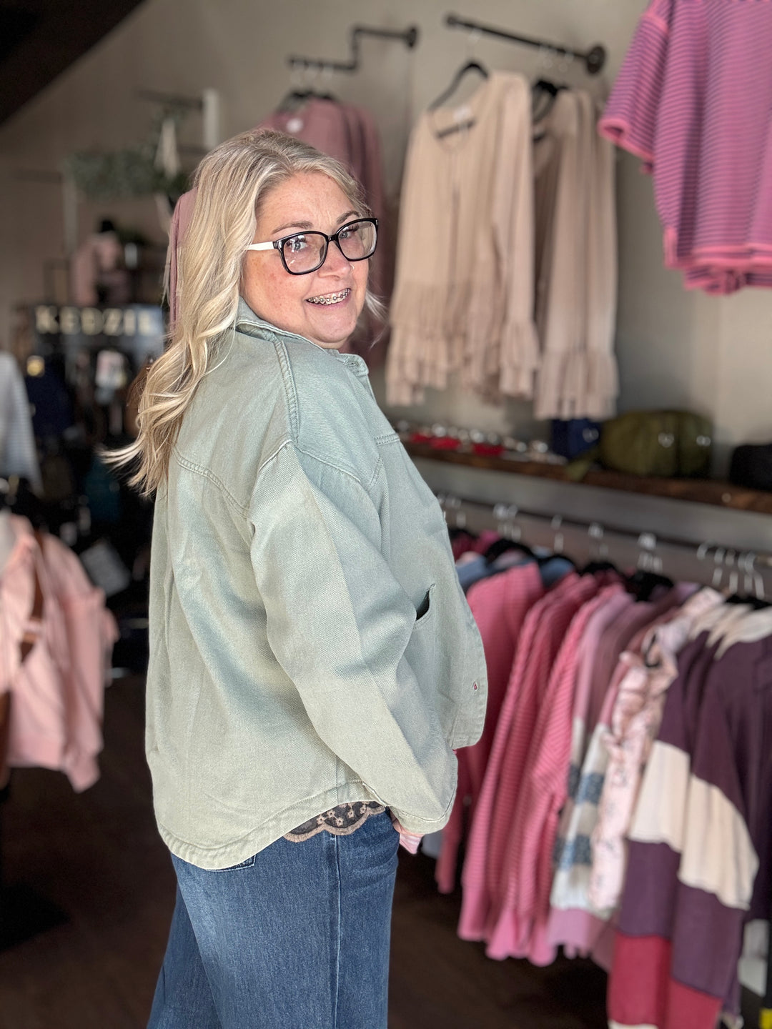Spring Sage Denim Jacket