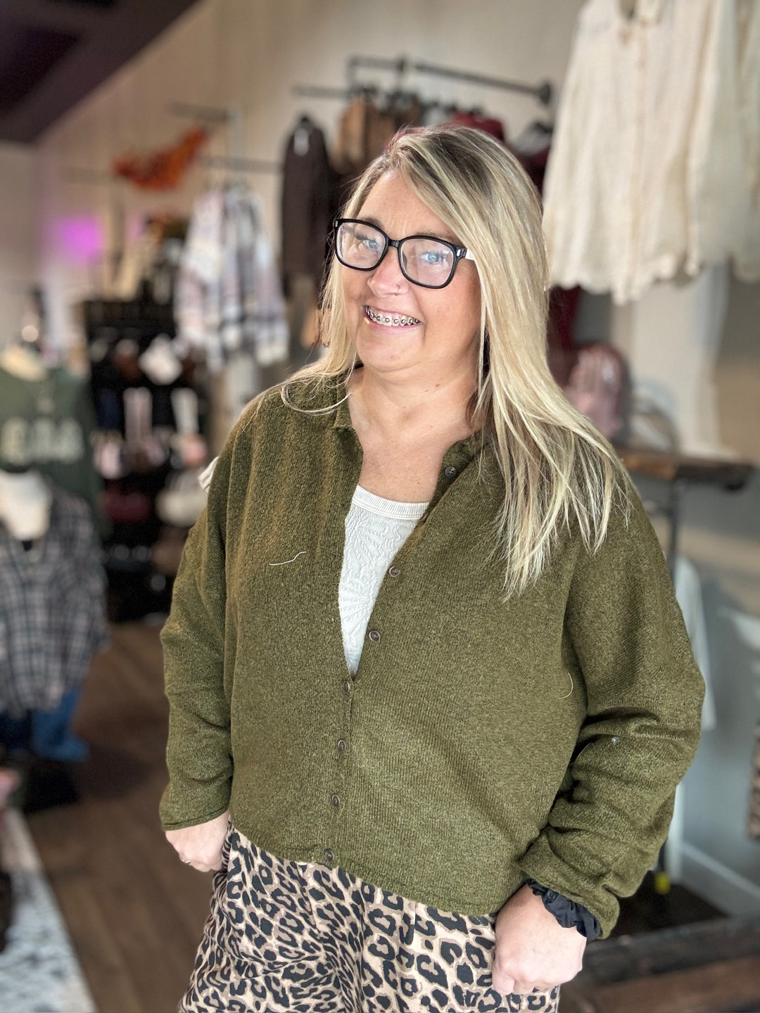 The Cozy Olive Cardigan