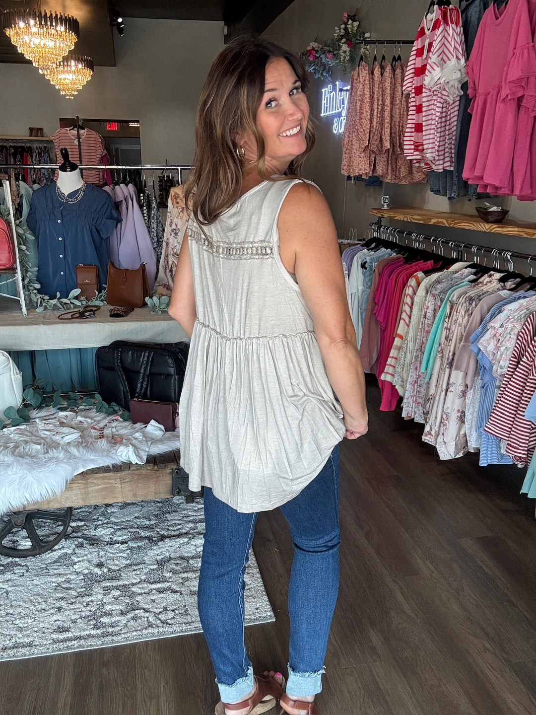 V Neck Babydoll tank