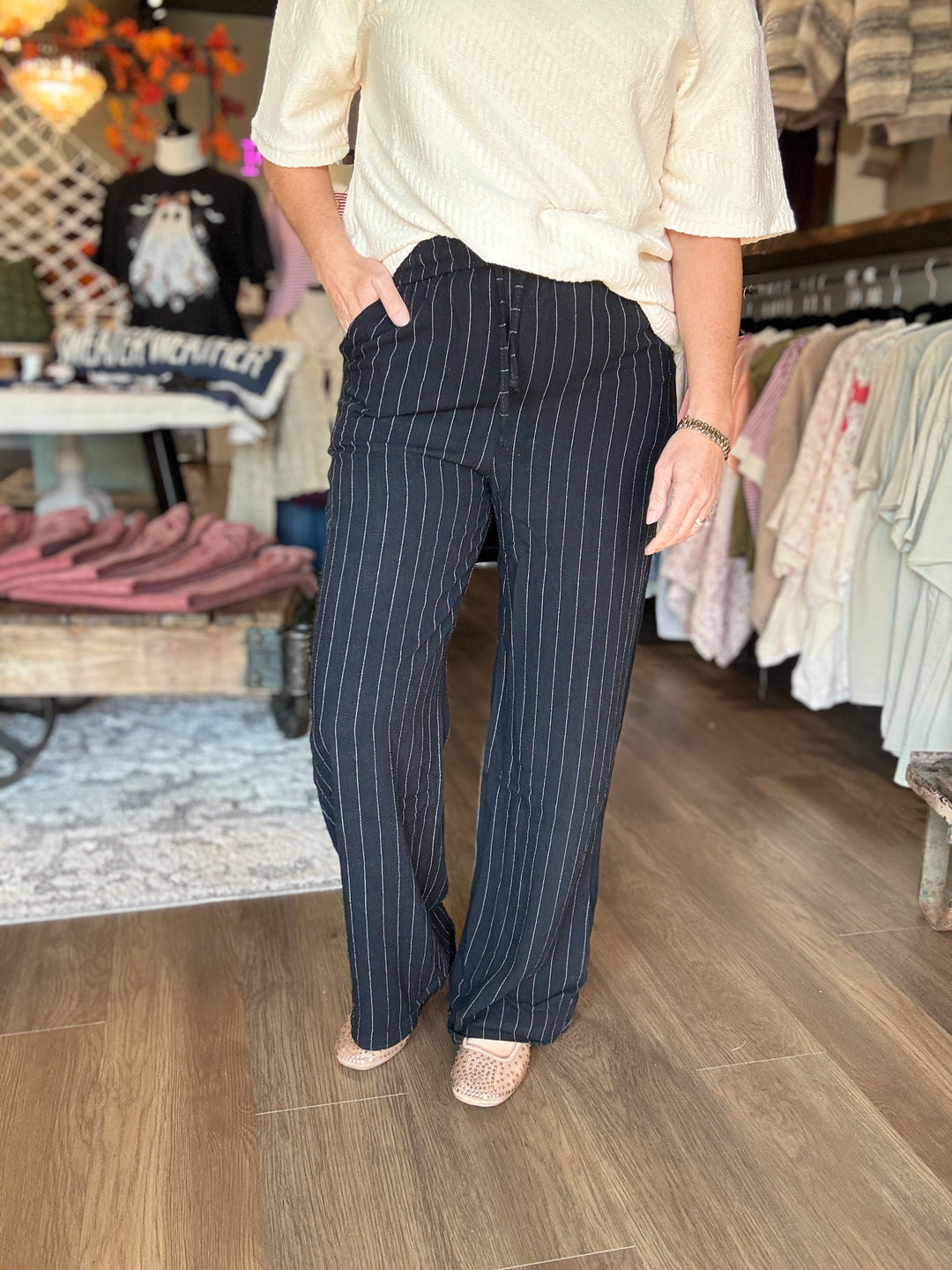 Everyday Casual Pinstripe Pants