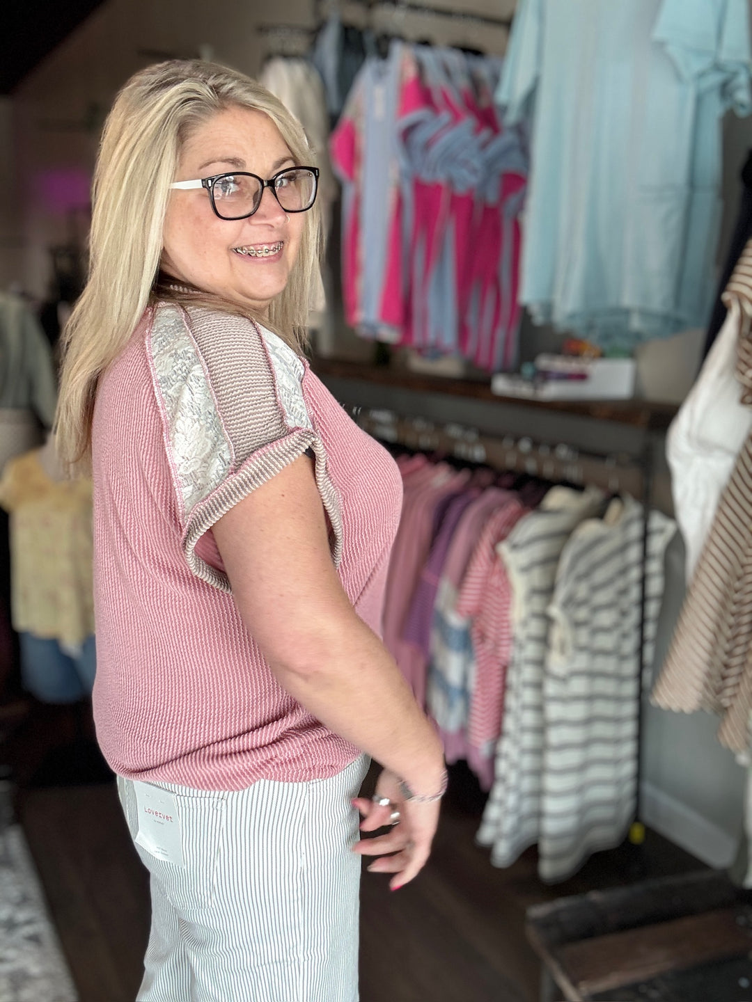 Spring Lace Contrast Tee