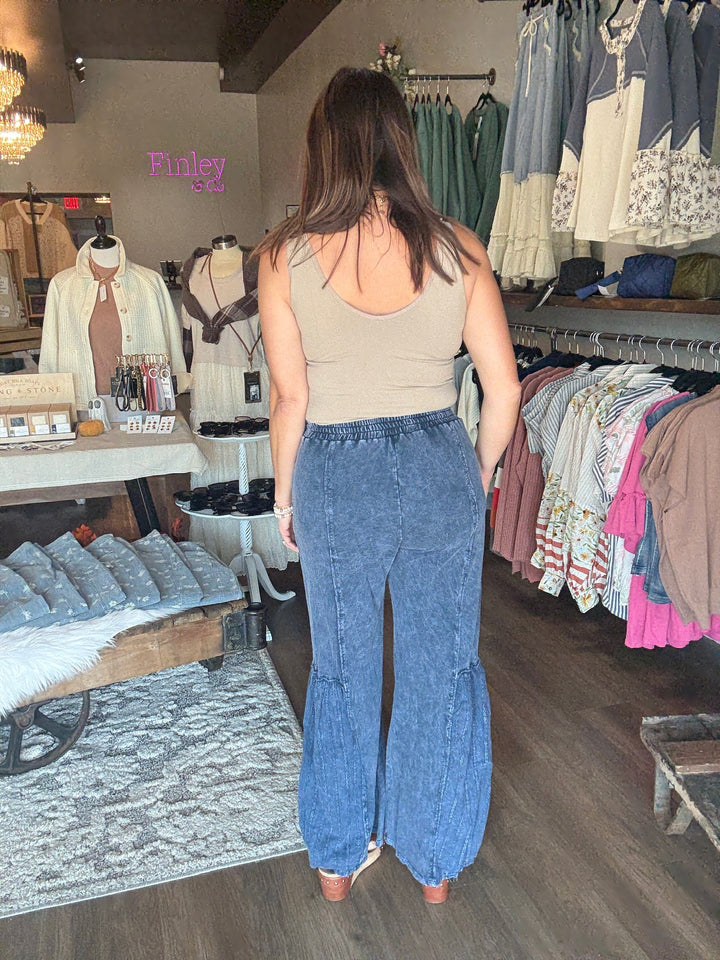 Navy Wide Leg Lounge Pant