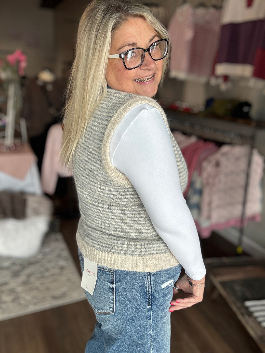 Cool Winter Striped Sweater Vest