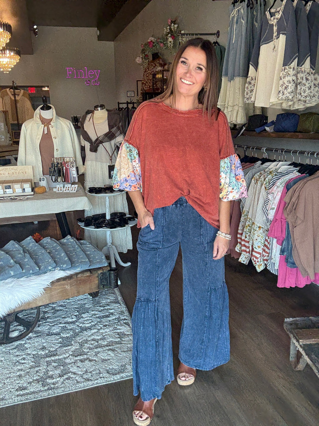 Navy Wide Leg Lounge Pant