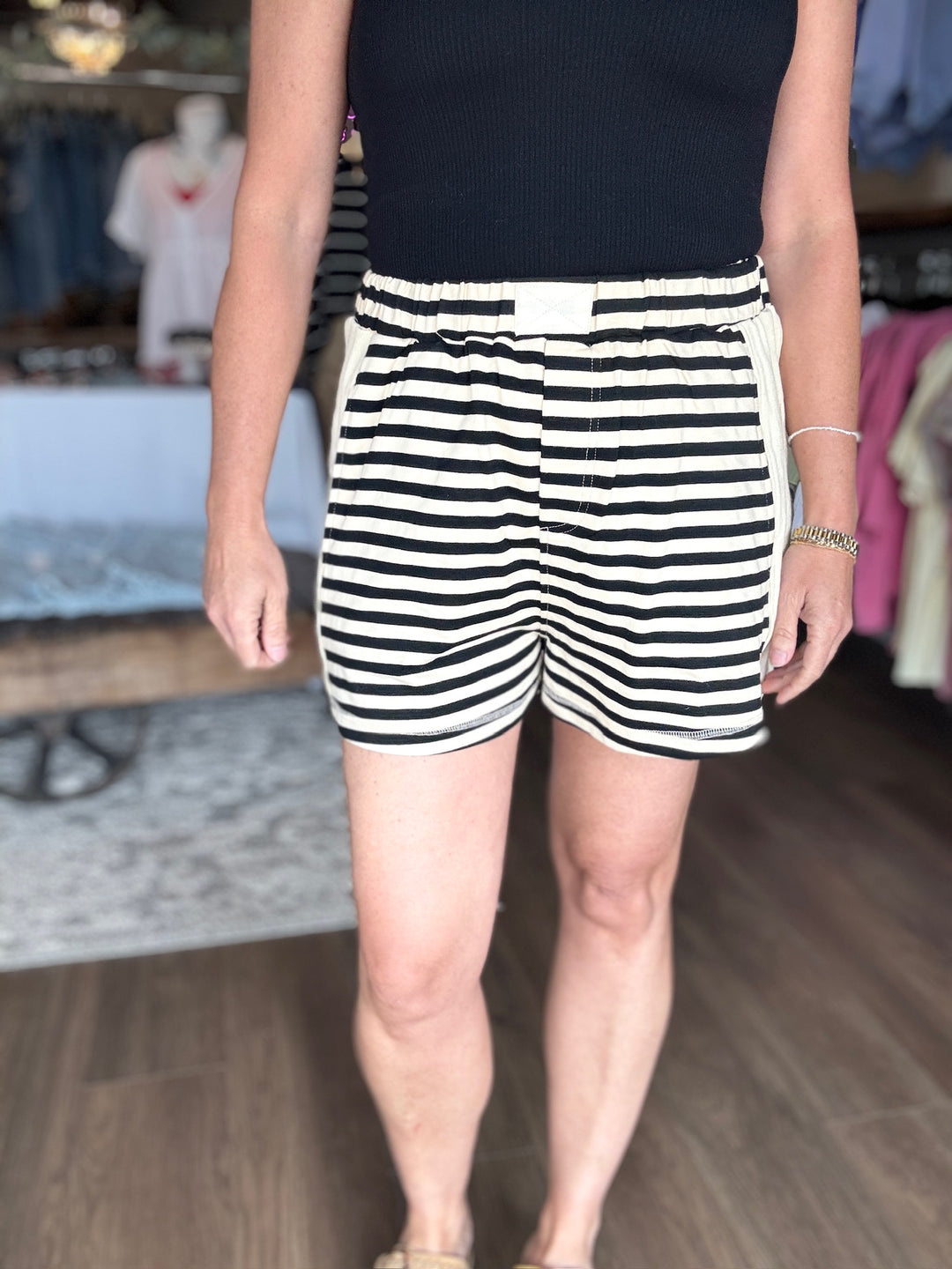 Beach Club Striped Lounge Shorts