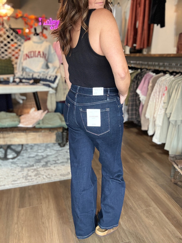 Lovervet High Rise Dark Wide Leg Jeans