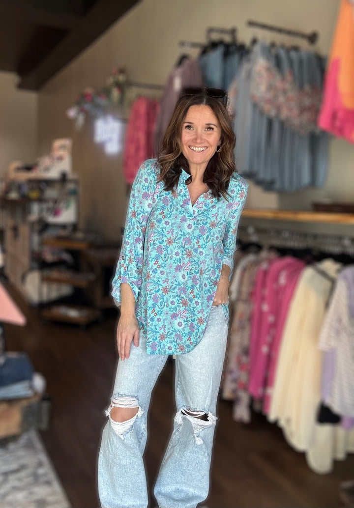 Floral 3/4 Sleeve Top