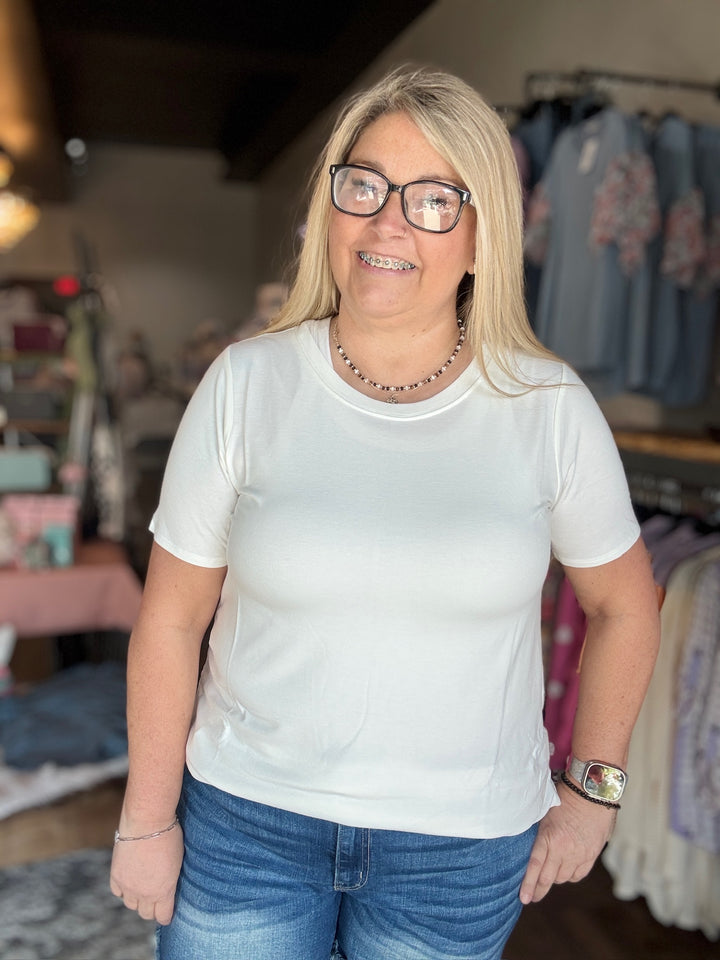 Short Sleeve Rounded Hem Tee