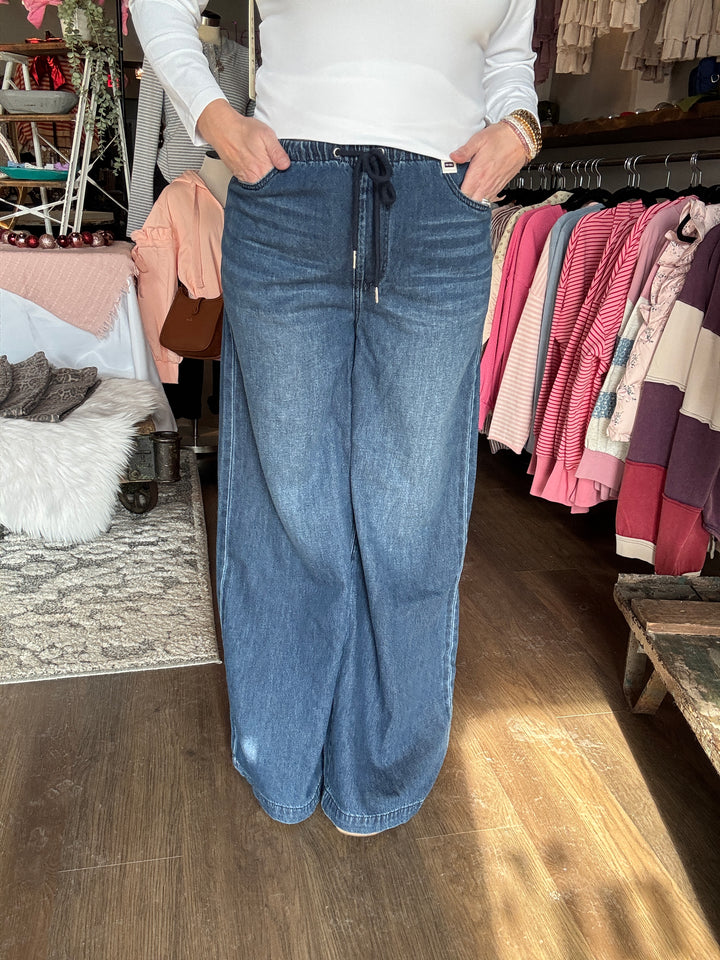 Judy Blue Wide Leg Drawstring Jeans