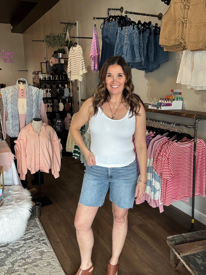 Lovervet High Rise Bermuda Denim Shorts