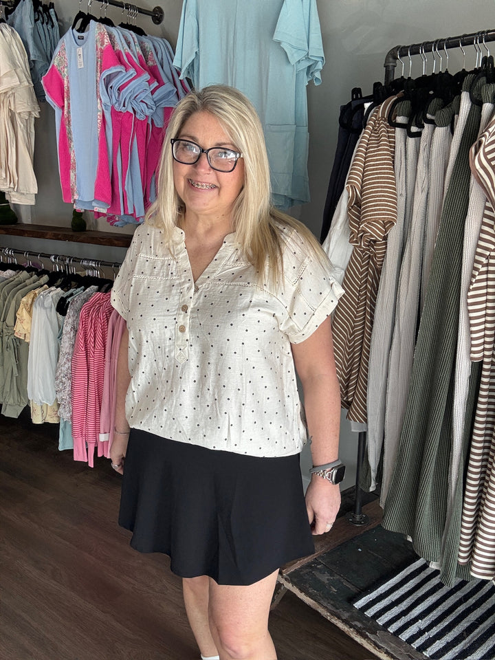 Everyday Black Flowy Skort