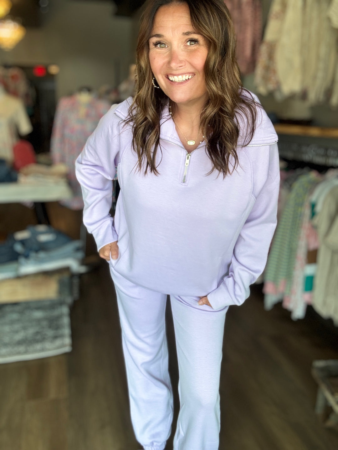 Quarter Zip Pullover & Jogger Lounge Set