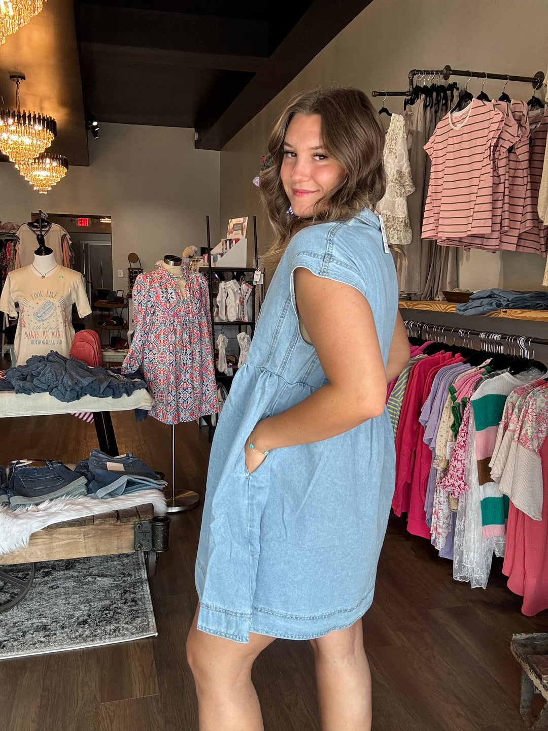 Denim Babydoll Dress