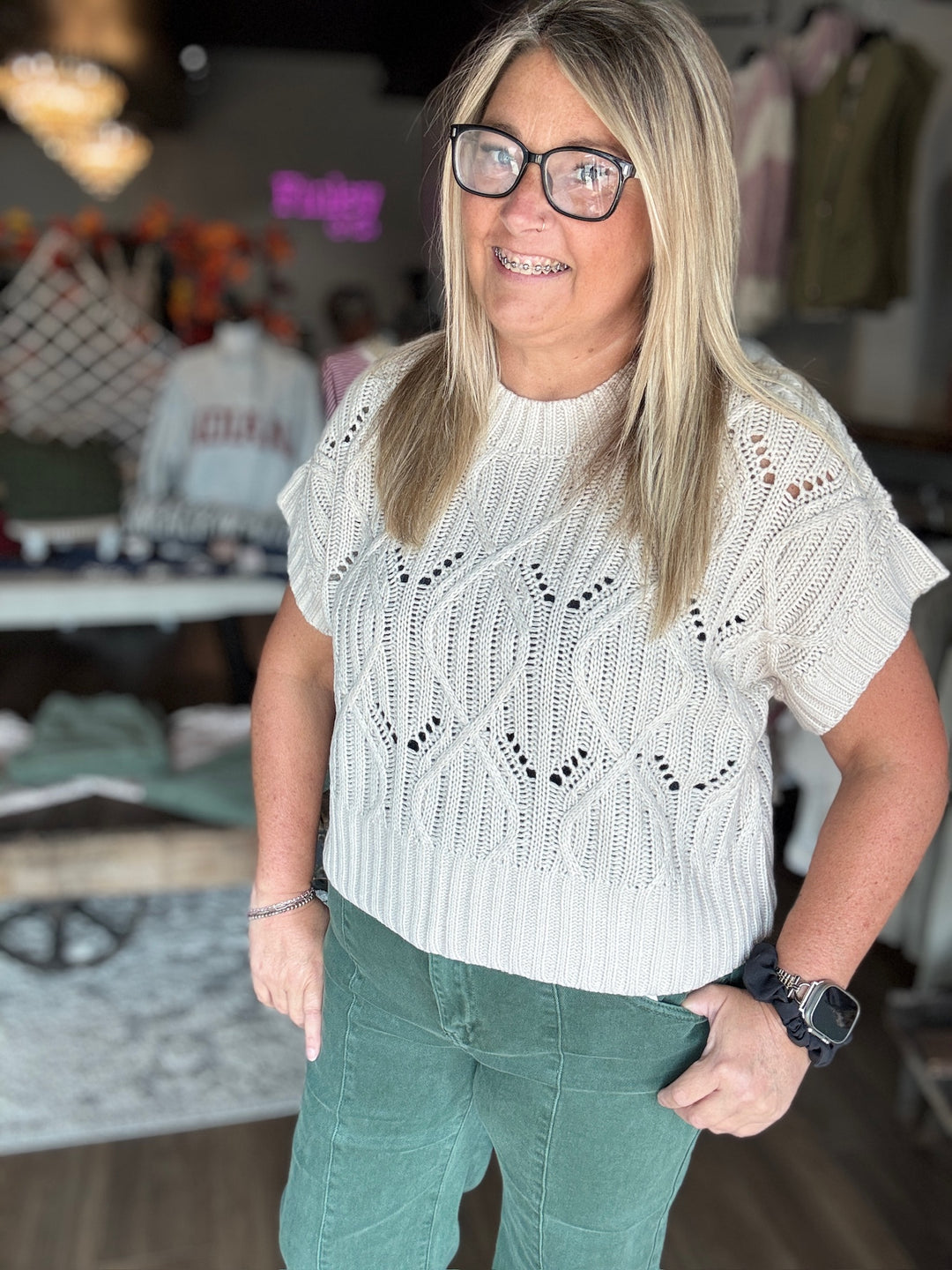 Cozy Season Cable Knit Sweater Top