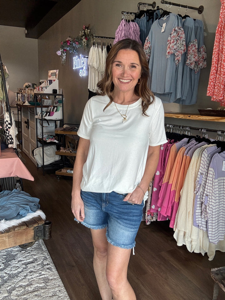 Short Sleeve Rounded Hem Tee