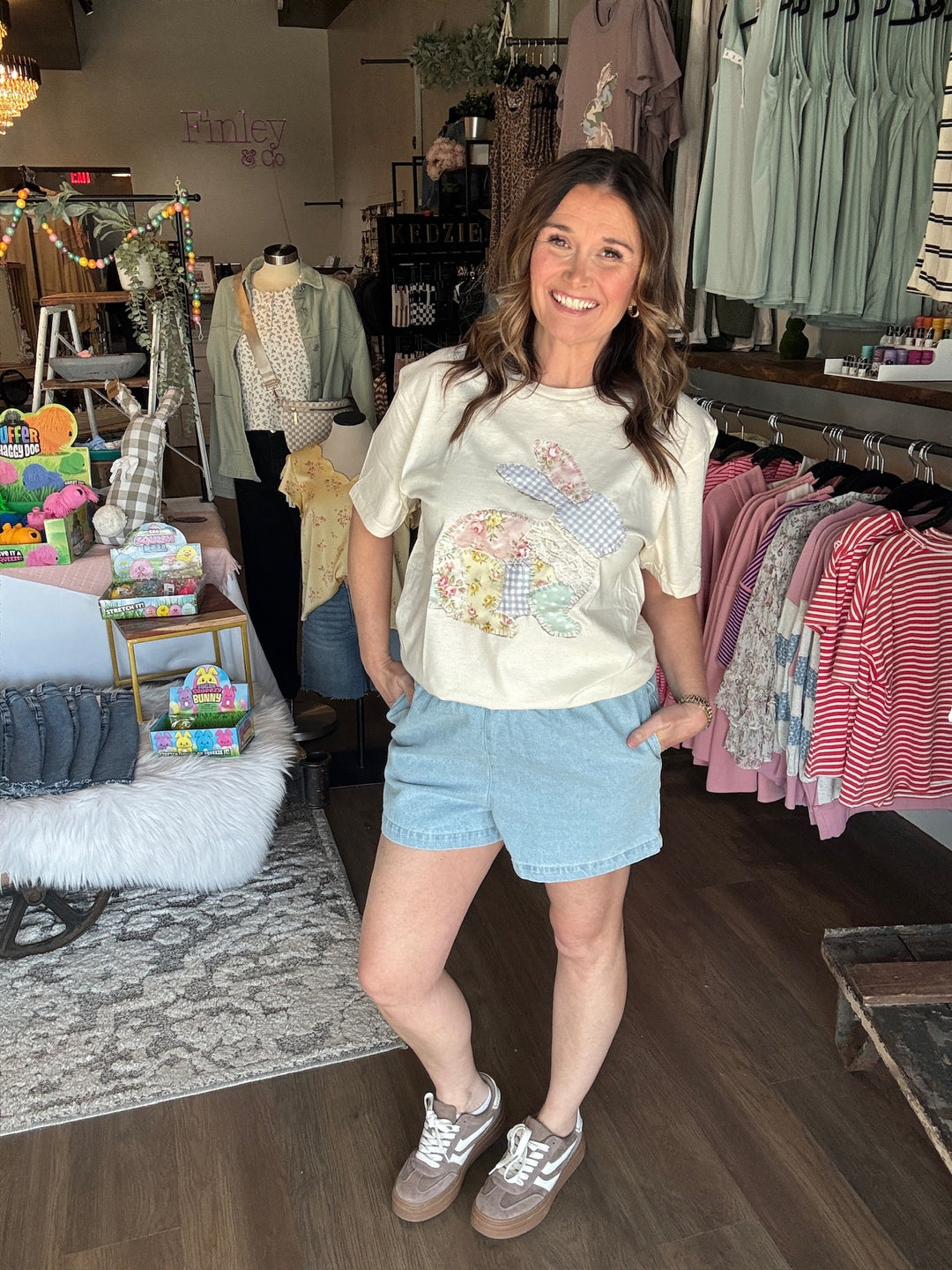 Spring Patchwork Bunny Tee