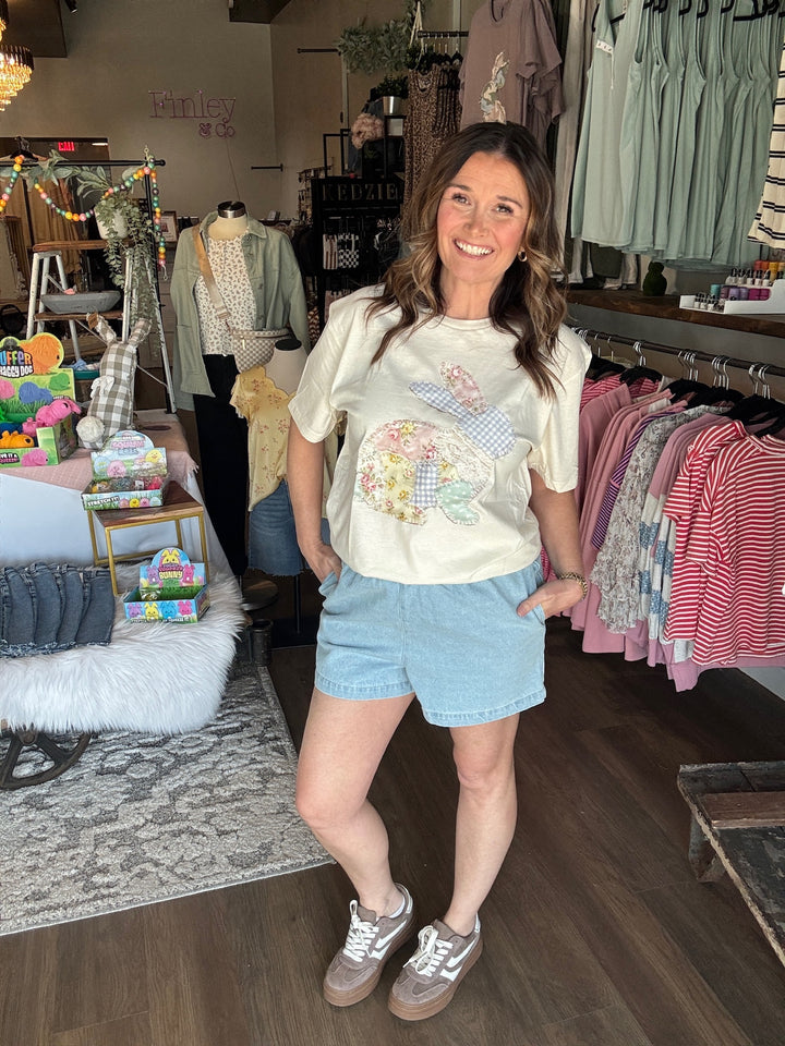 Spring Patchwork Bunny Tee