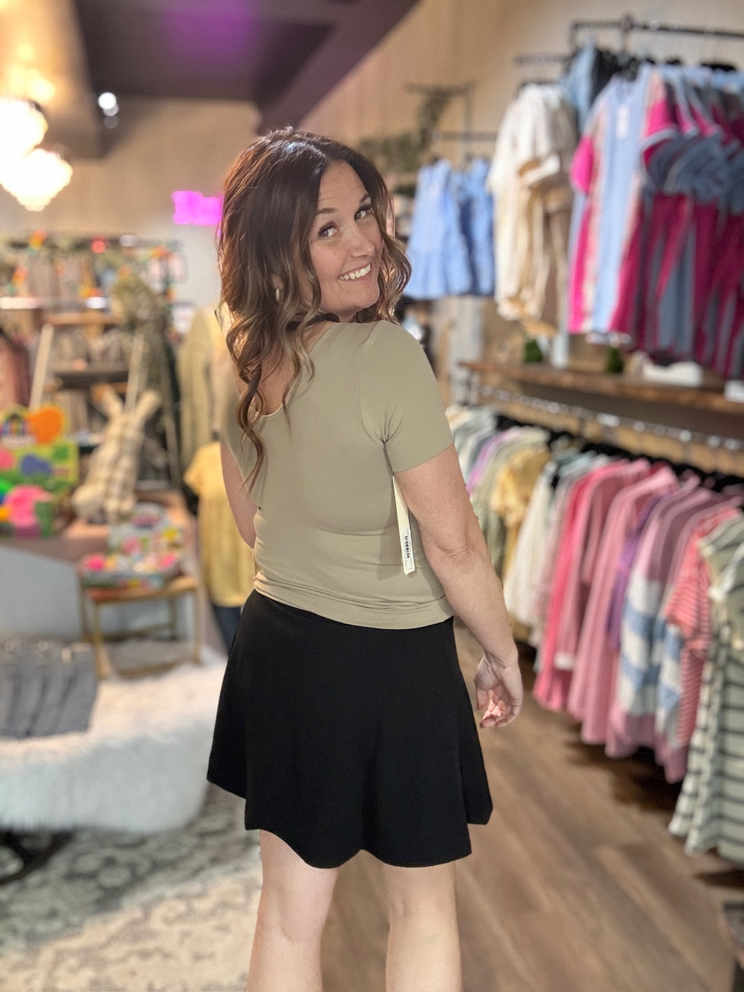 Everyday Black Flowy Skort