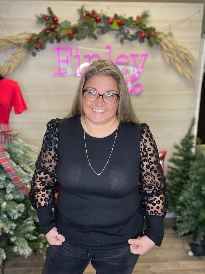 Leopard Holiday Top