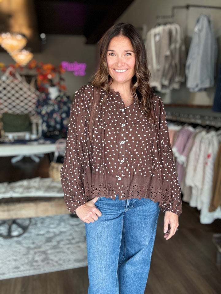 Cocoa & Cream Dotted Blouse