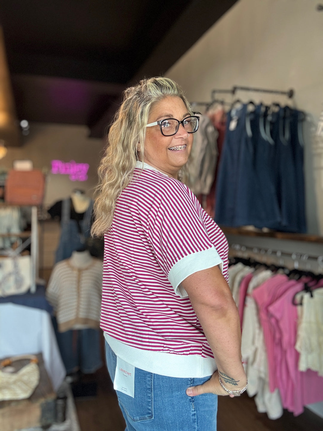 Berry Sweet Striped Tee