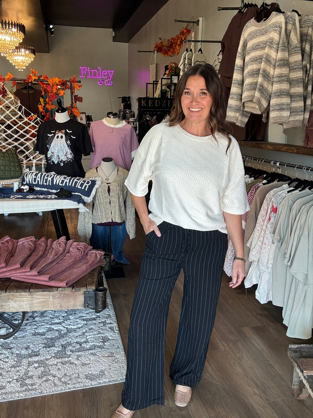 Everyday Casual Pinstripe Pants