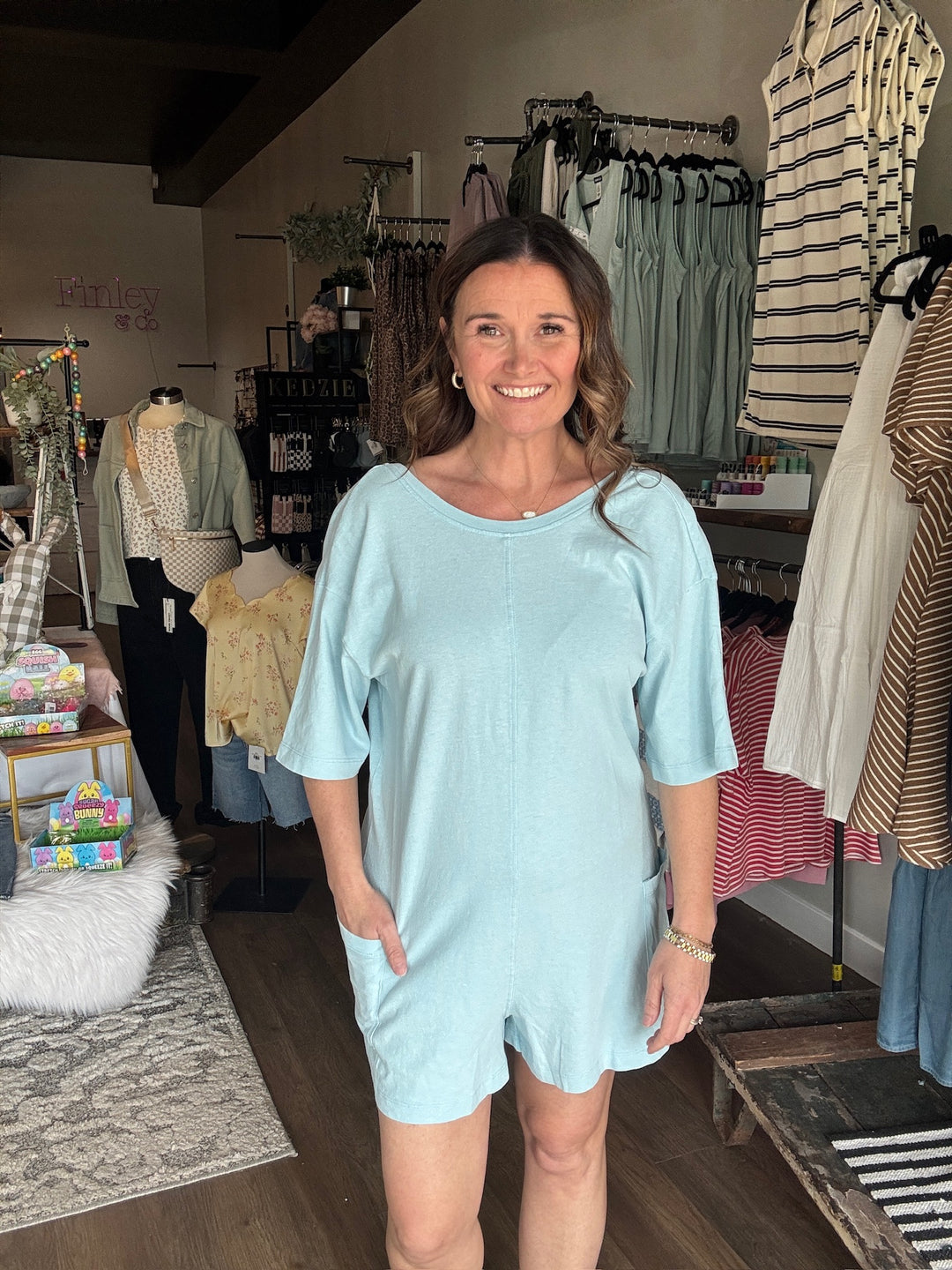 Sky Blue Oversized Romper