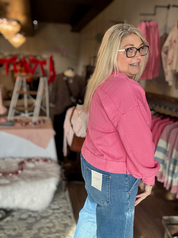 Textured Oversized Knit Top