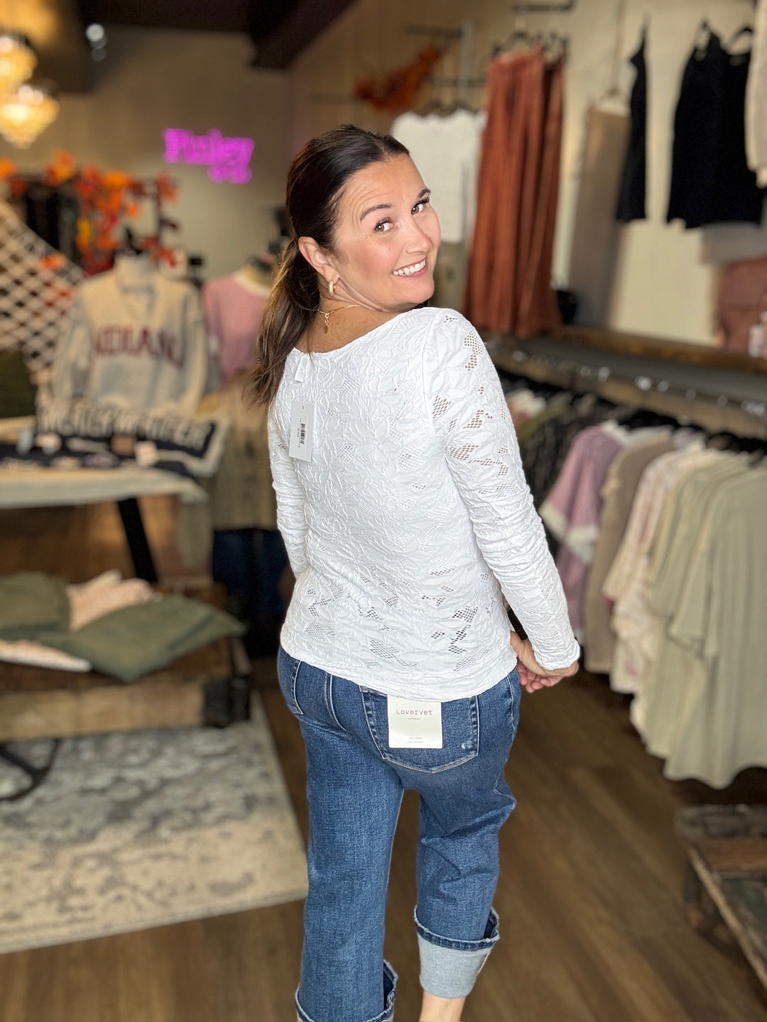Floral Darling Lace Long Sleeve Tee
