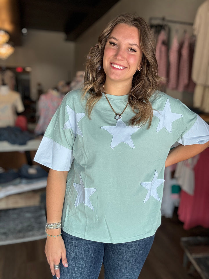 Star Patched Oversize Tee