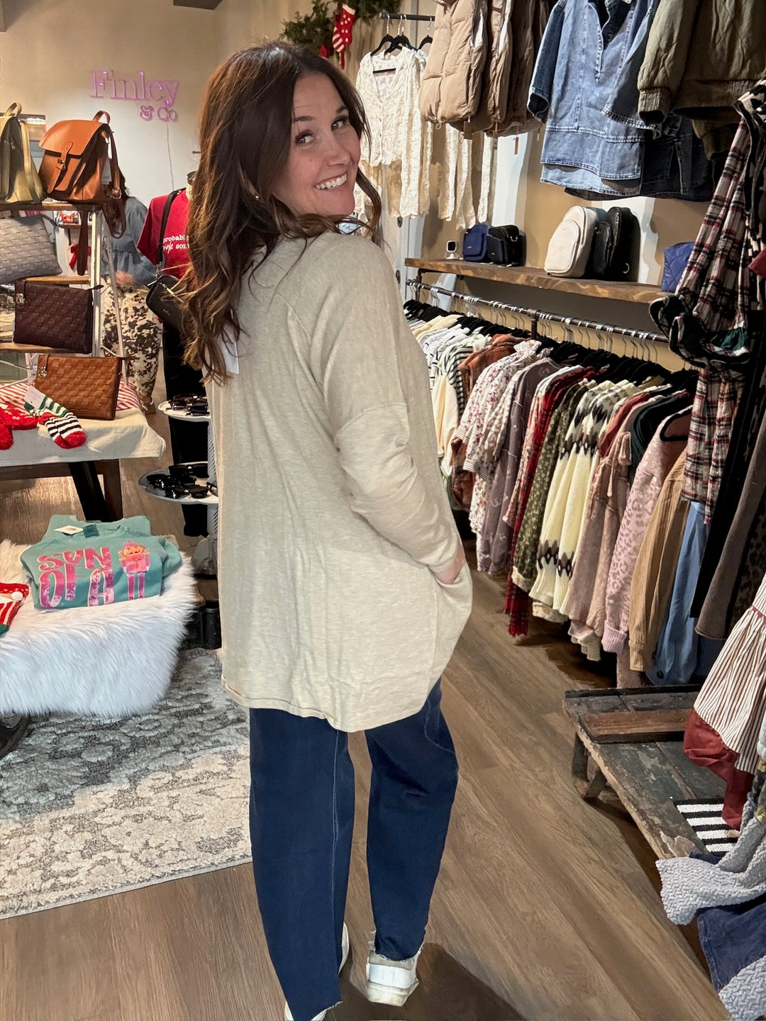 Oatmeal V Neck Sweater