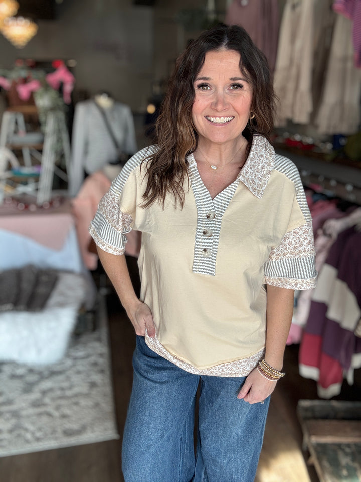 Patchwork Collared Tee