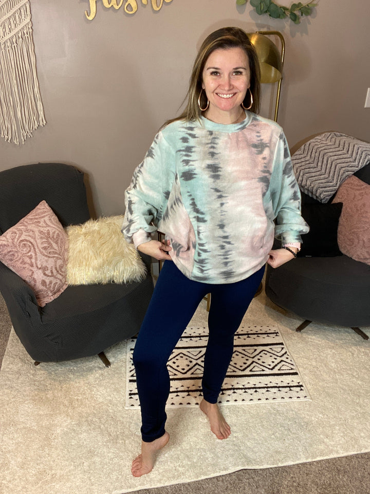Fleece Lined leggings high waist in Navy