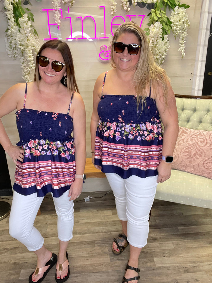Floral Smocked Tank