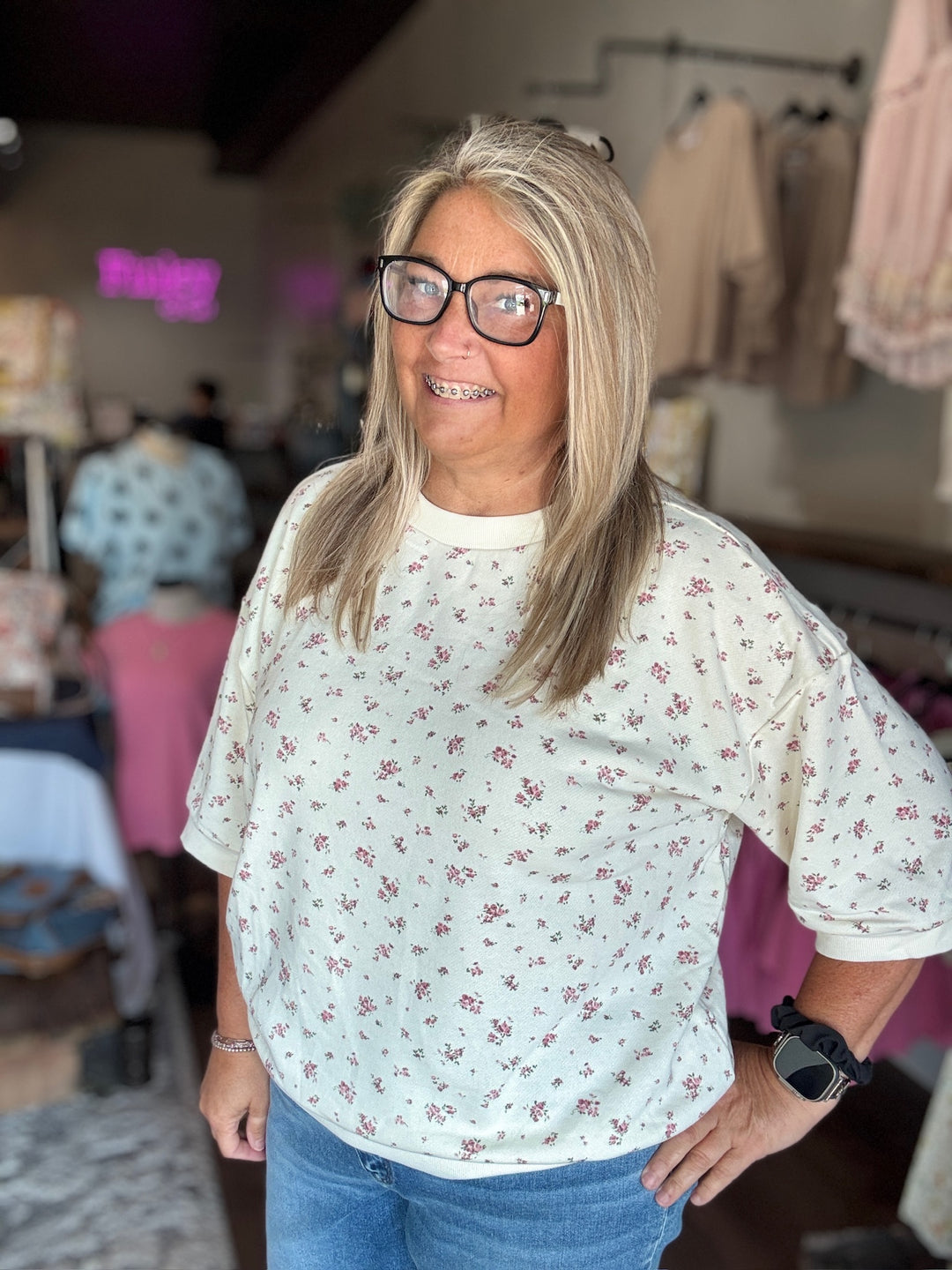 Blushing Bloom Pullover Top