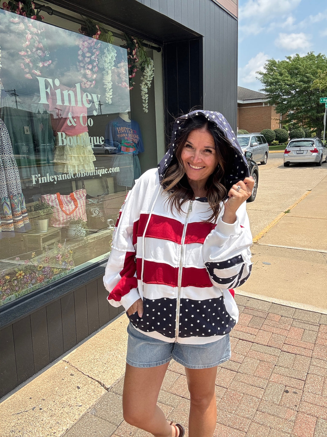 Americana Patchwork Zip Hoodie