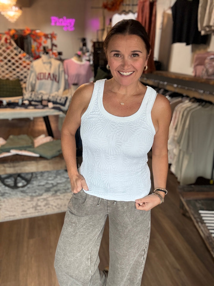 White Reversible Lace Tank