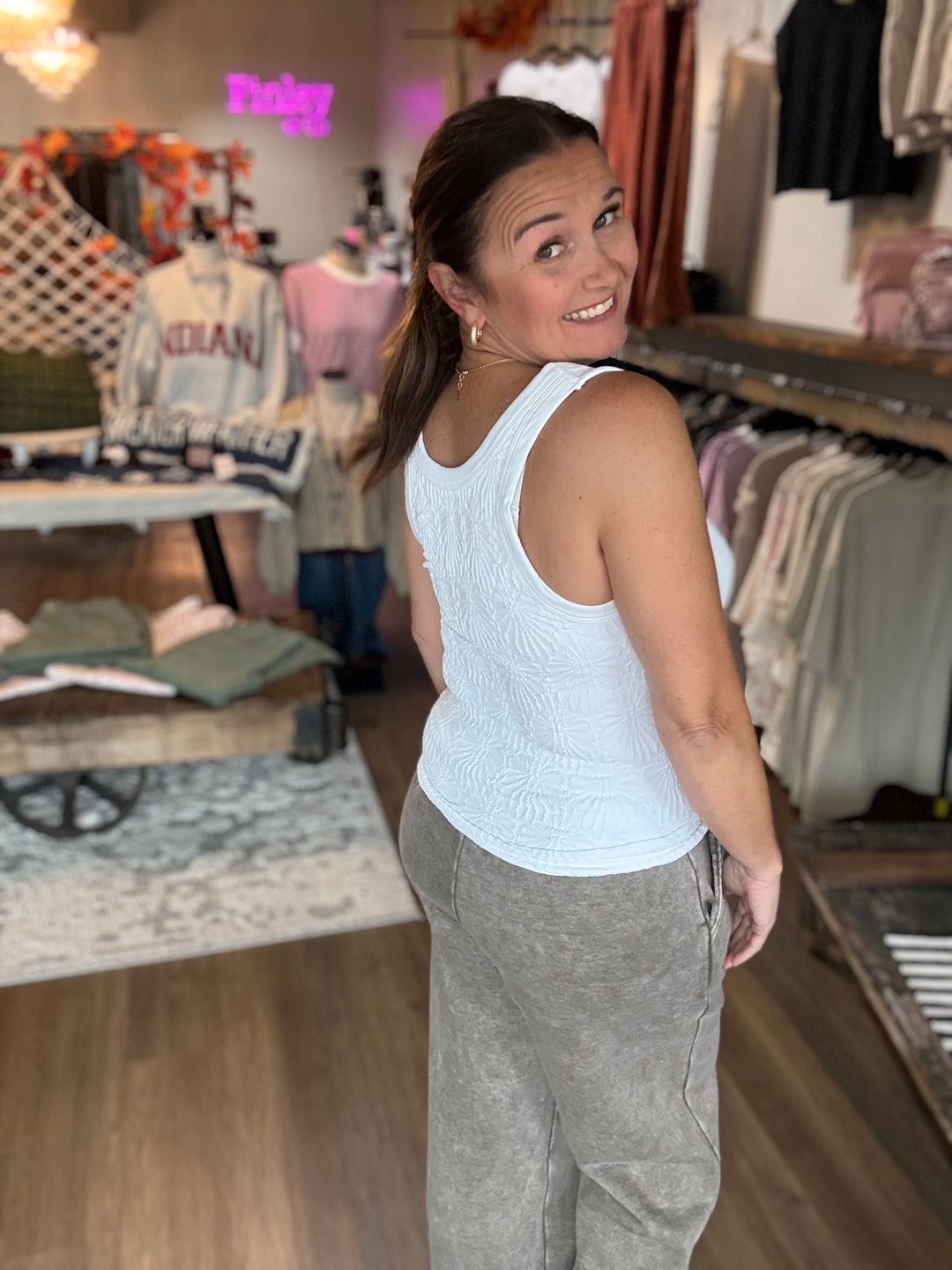 White Reversible Lace Tank